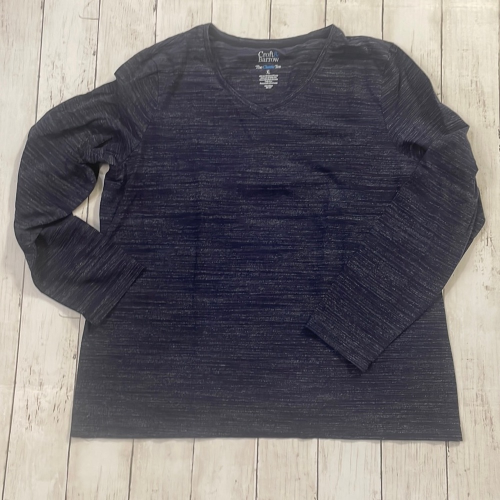 Women’s Croft & Barrow Navy Long Sleeve Classic Tee- Size XL